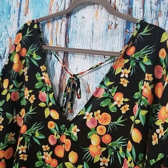 BEACH Swim Coverup Oranges print - Picture 5 of 8